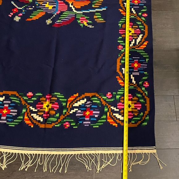 Zapotec Handwoven Bed Cover Topper Wall Tapestry 51"x78" Colorful Oaxaca Throw - Picture 12 of 16